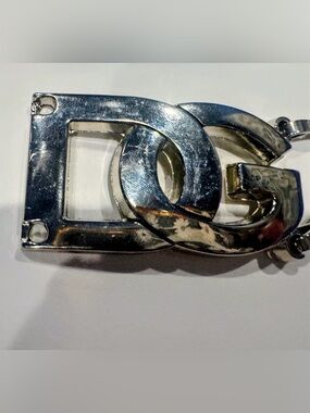 Silver Interlocking DG Logo Belt Buckle - Women